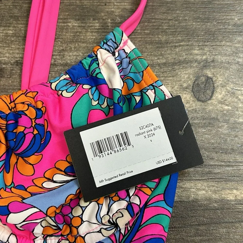 NWT Kate Spade Cinch Front Underwire One Piece Swimsuit Size S Radiant Pink (135